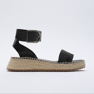 Zara Leather Espadrille Wedges